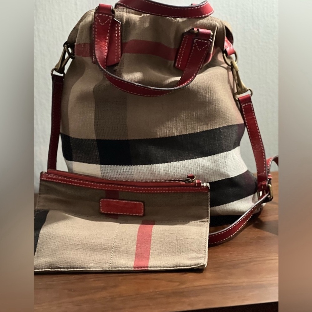 Pre Loved Burberry Exploded Check Tottenham Tote Canvas Check Shoulder Bag